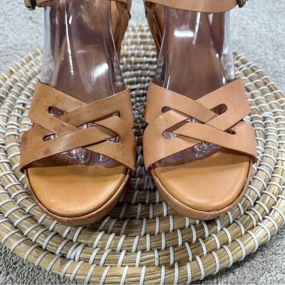 Kork-Ease Women’s Deborah Leather Studded Sandals Heeled Chunky in Tan 10 - Picture 2 of 16